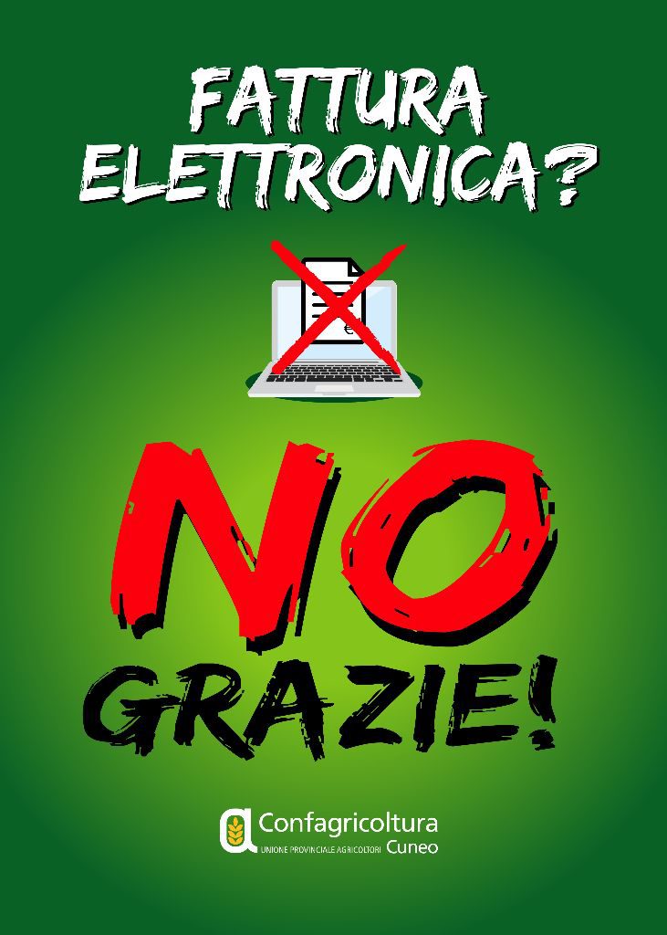 La locandina dell'iniziativa "Fattura elettronica? No grazie!"