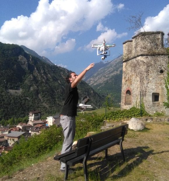 Le riprese con il drone per il progetto "Vinadio Virtual Reality"