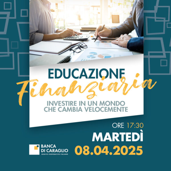 La grafica della conferenza dell'8 aprile in Banca di Caraglio